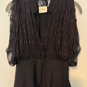 Elegant Corset Style Mesh Shirt